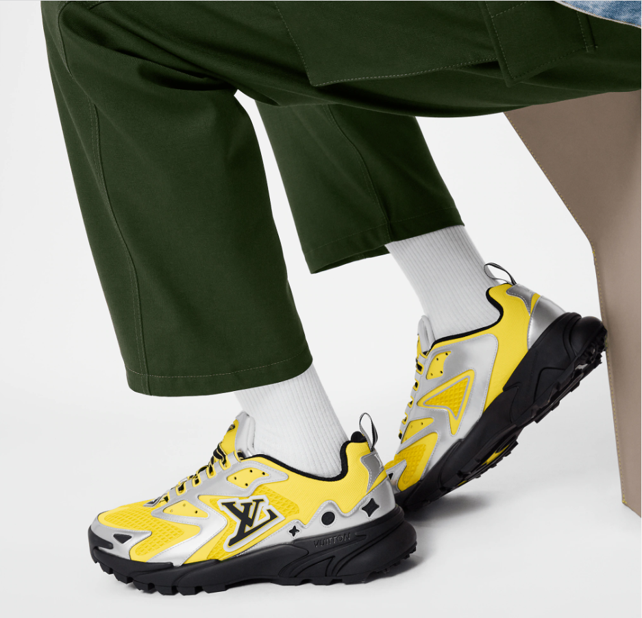 Louis Vuitton Unisex LV Runner Tatic Sneaker Yellow Mix Materials Rubber Monogram Flowers