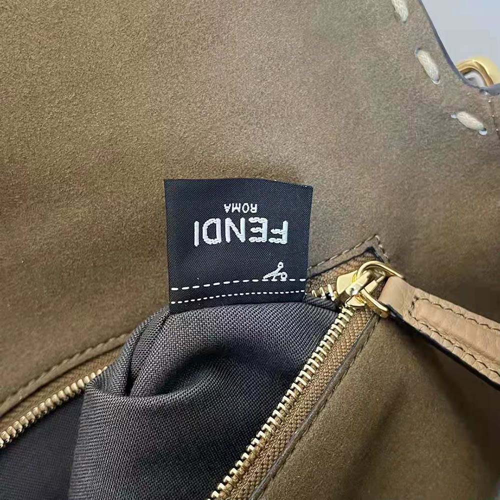 Fendi Women Baguette Beige Sheepskin Bag