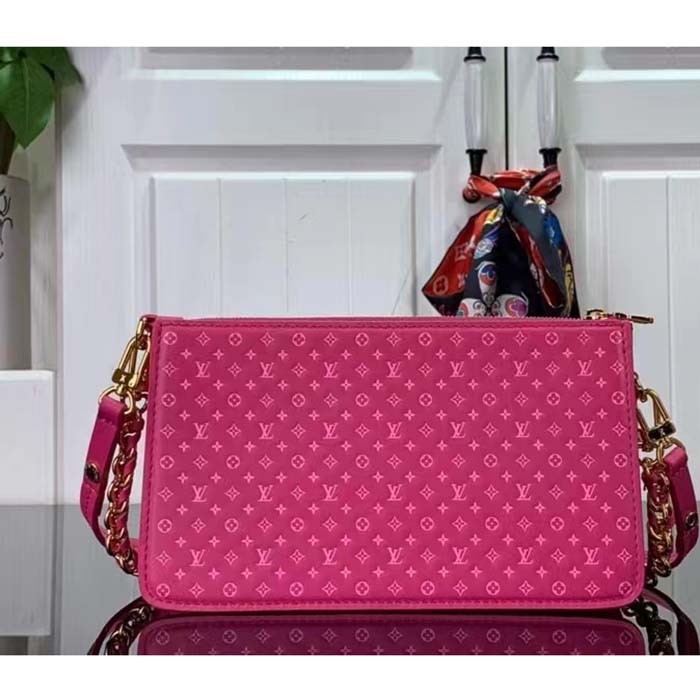 Louis Vuitton LV Women Lexington Pouch Rose Pink Monogram-Embossed Calf Leather