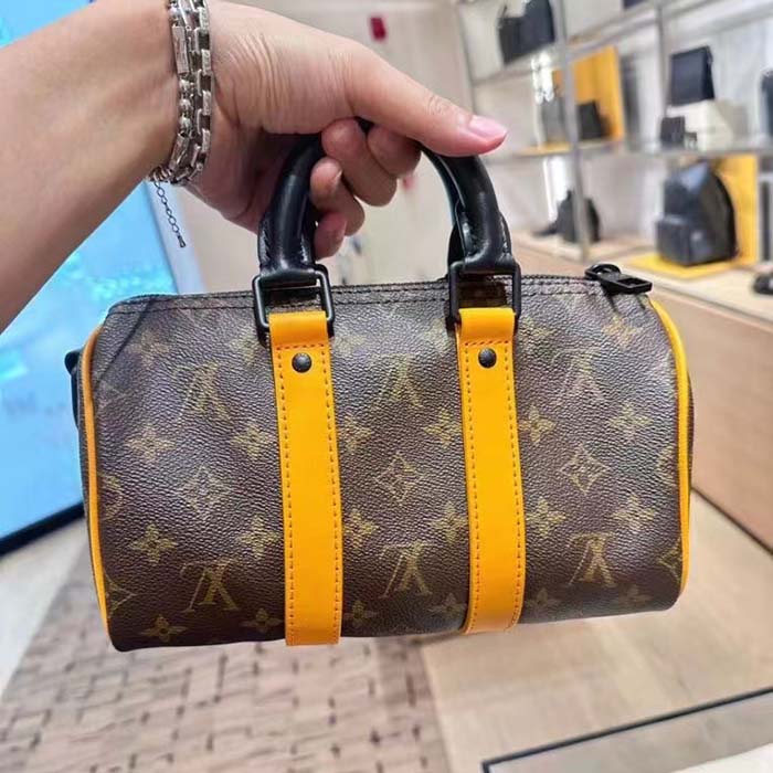 Louis Vuitton LV Unisex Keepall Bandoulière 25 Radiant Sun Monogram Macassar Coated Canvas
