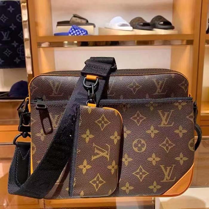 Louis Vuitton LV Unisex Trio Messenger Radiant Sun Monogram Macassar Coated Canvas