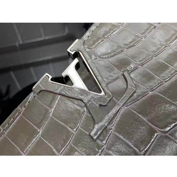 Louis Vuitton LV Women Capucines BB Handbag Grey Crocodilien Brillant Savoir Faire