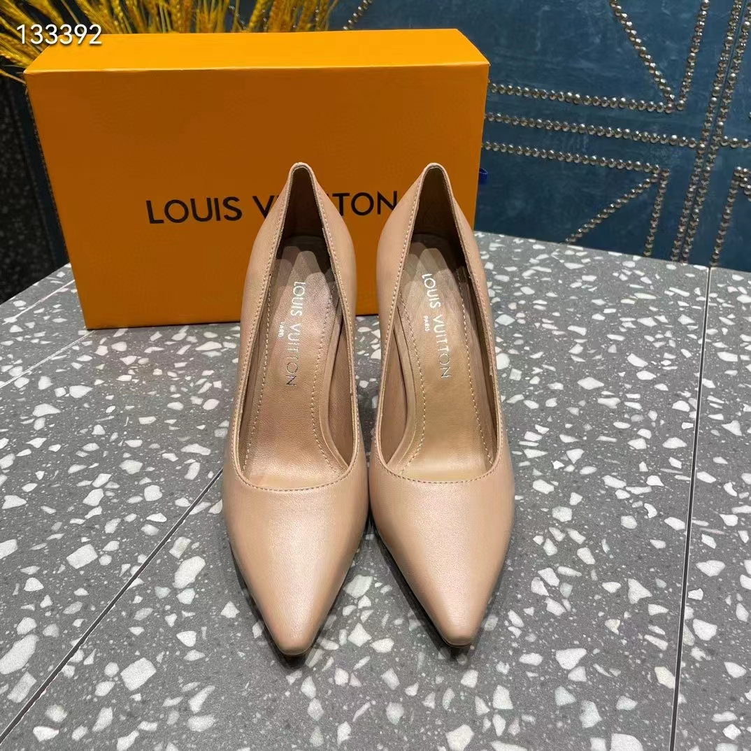 Louis Vuitton LV Women Sparkle Pump Nude Pink Lamb Leather Outsole 9.5 Cm Heel