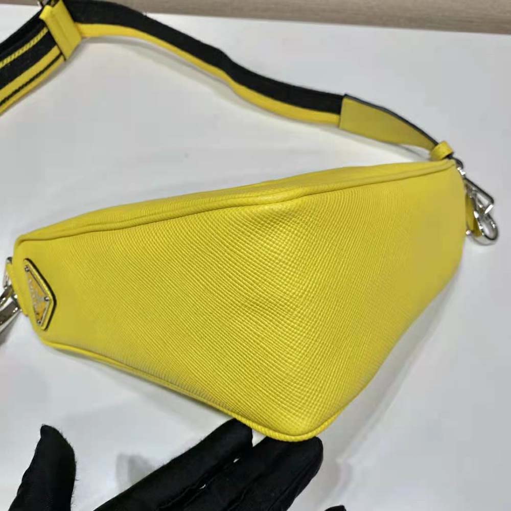 Prada Women Saffiano Prada Triangle Bag-Yellow