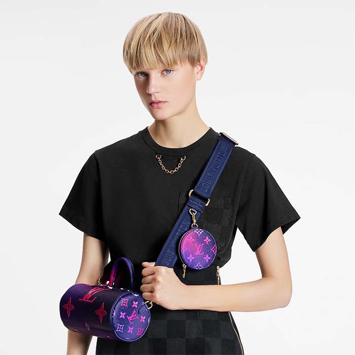 Louis Vuitton LV Women Papillon BB Handbag Midnight Fuchsia Monogram Coated Canvas