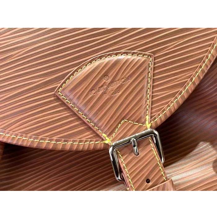 Louis Vuitton LV Unisex Montsouris Backpack Cognac Calf Leather Drawstring Magnetic Closure Handle