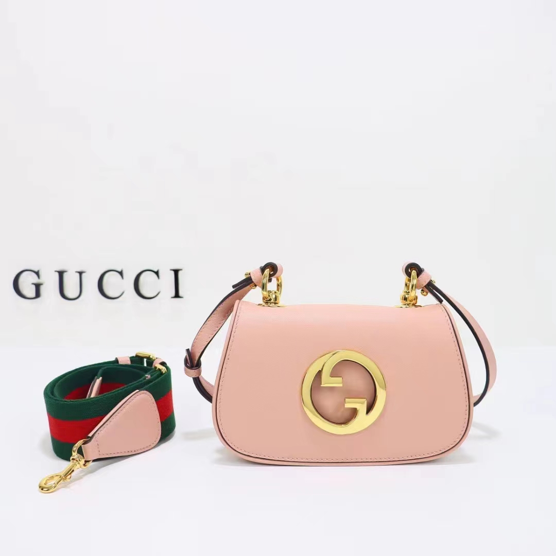 Gucci Women GG Blondie Mini Bag Light Pink Round Interlocking G