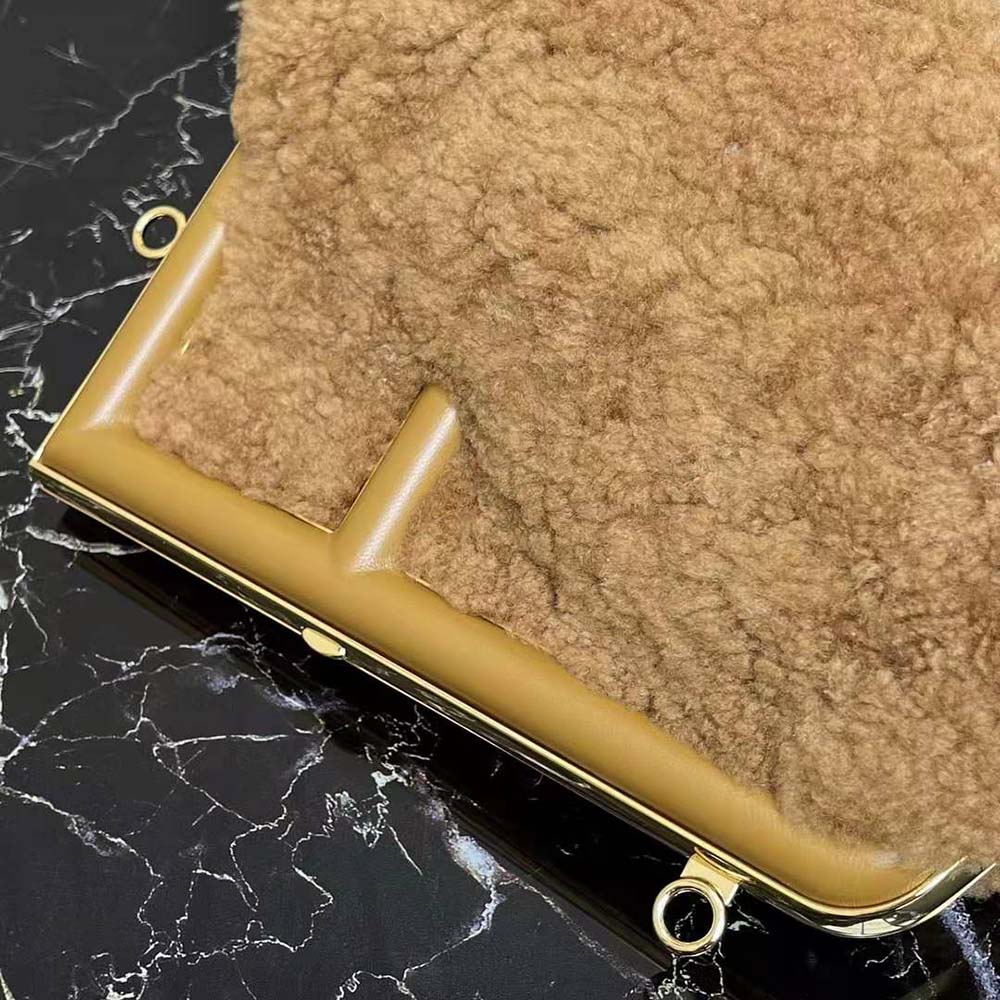 Fendi Women First Medium Beige Sheepskin Bag