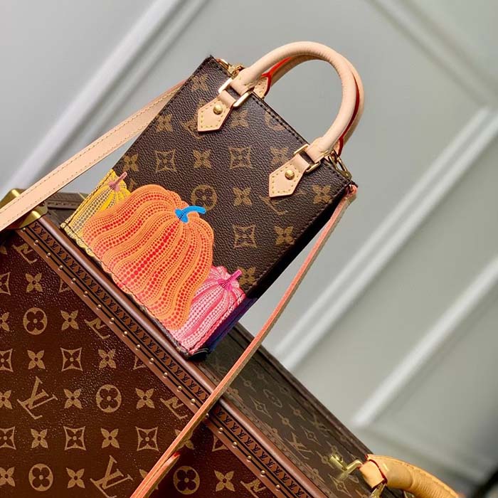 Louis Vuitton Women LV x YK Petit Sac Plat Monogram Coated Canvas Pumpkin Print