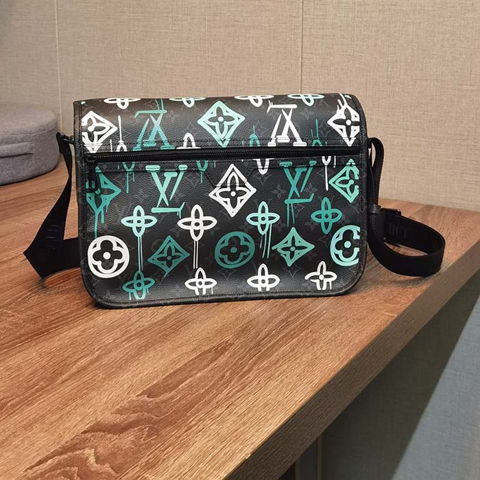 Louis Vuitton LV Women Archy Messenger MM Bag Graffiti Green Monogram Coated Canvas