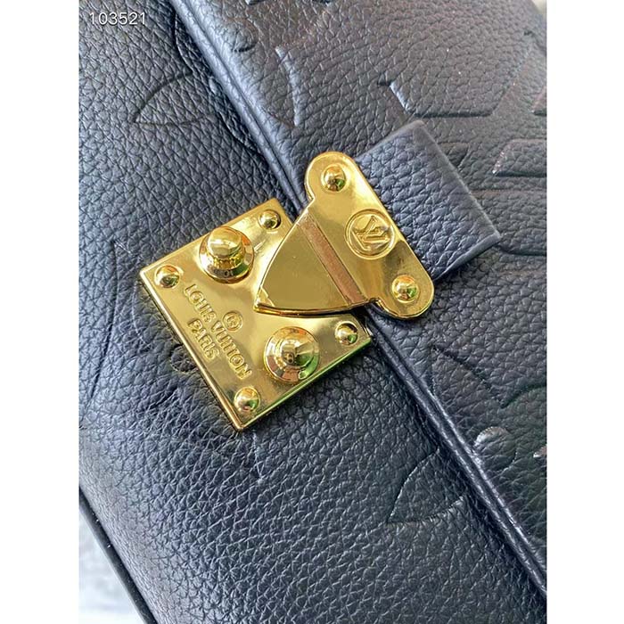 Louis Vuitton LV Women Madeleine BB Handbag Black Monogram Empreinte Grained Cowhide