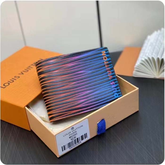 Louis Vuitton LV Unisex Slender Wallet Gradient Electric Sun Calf Leather Textile Lining