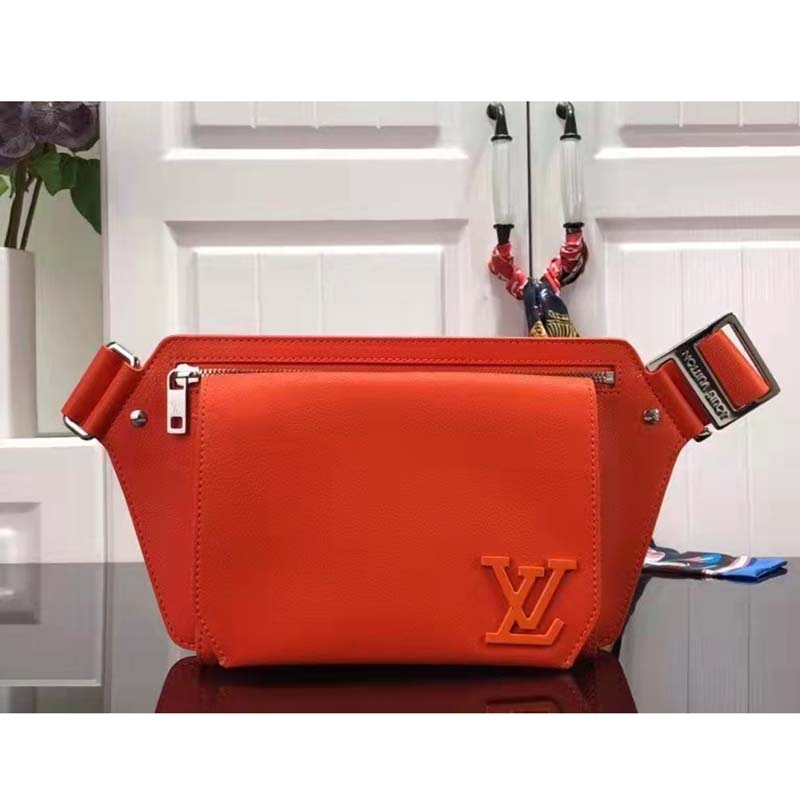 Louis Vuitton LV Unisex New Sling Aerogram Slingbag Orange Aerogram Cowhide Leather