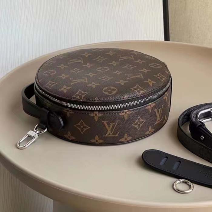 Louis Vuitton LV Unisex Audio Case Monogram Macassar Coated Canvas Black Cowhide