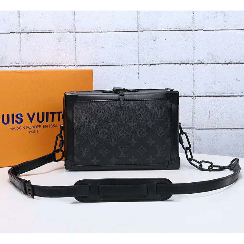 Louis Vuitton LV Unisex Soft Trunk Bag in Monogram Eclipse Coated Canvas-Grey