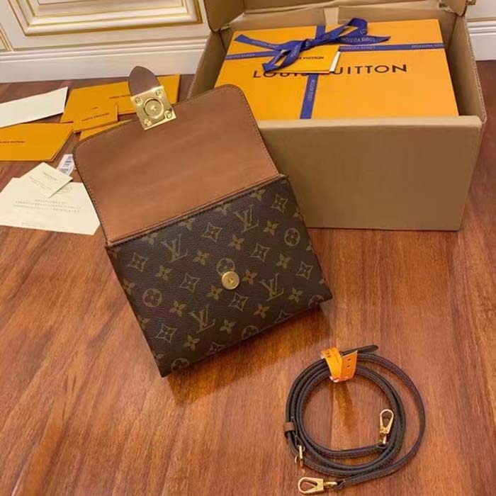 Louis Vuitton LV Women Locky BB Bag Brown Monogram Coated Canvas Smooth Cowhide