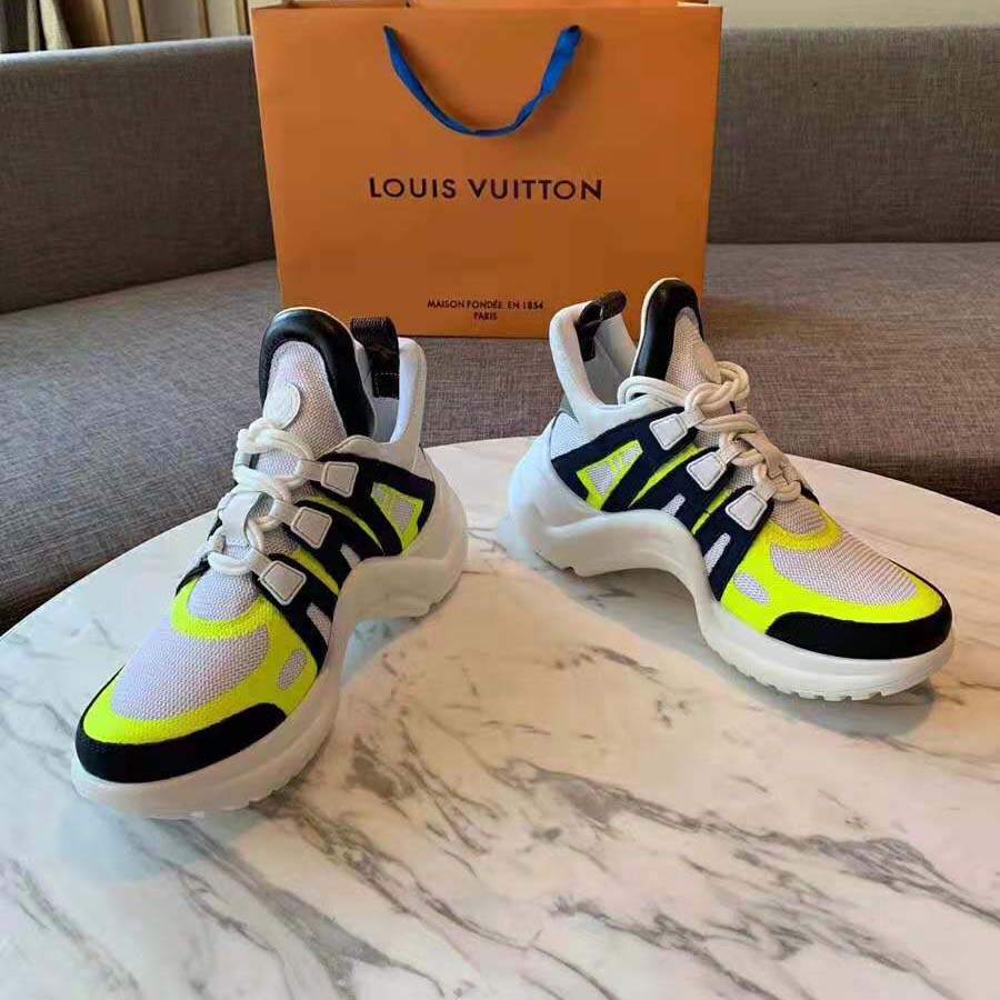 Louis Vuitton LV Unisex LV Archlight Sneaker in Technical Fabric and Monogram Canvas-Yellow