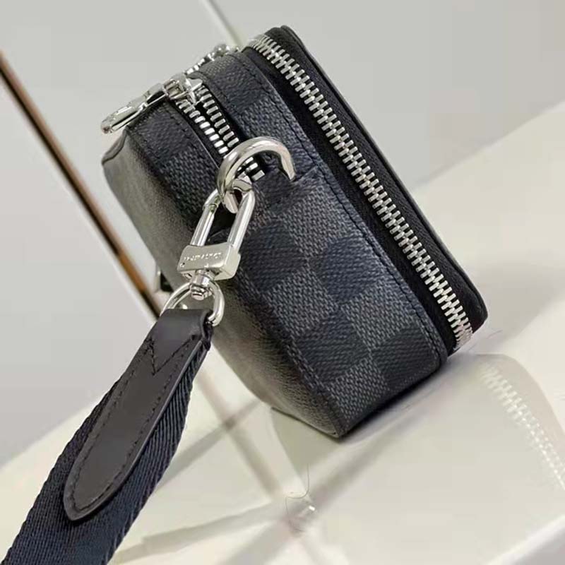 Louis Vuitton LV Unisex Alpha Wearable Wallet Damier Graphite Coated Canvas Cowhide