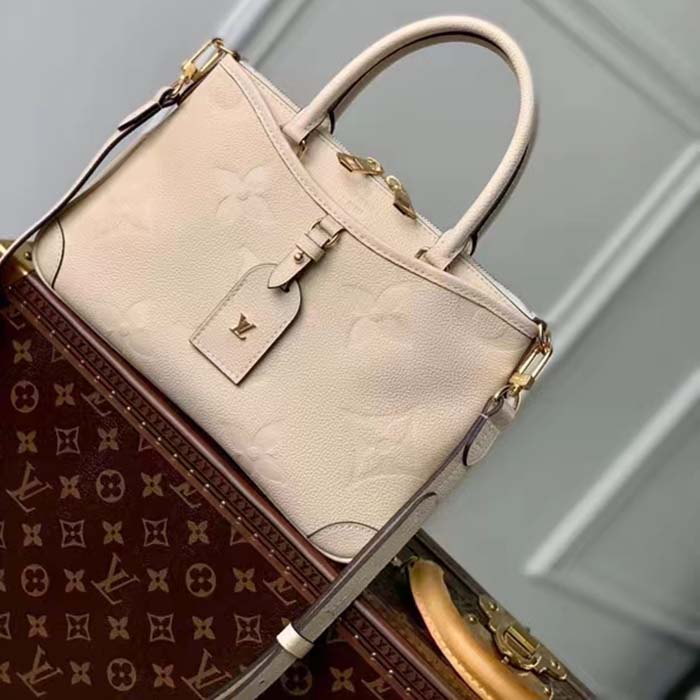 Louis Vuitton LV Women Trianon PM Bag Cream Embossed Grained Cowhide Leather