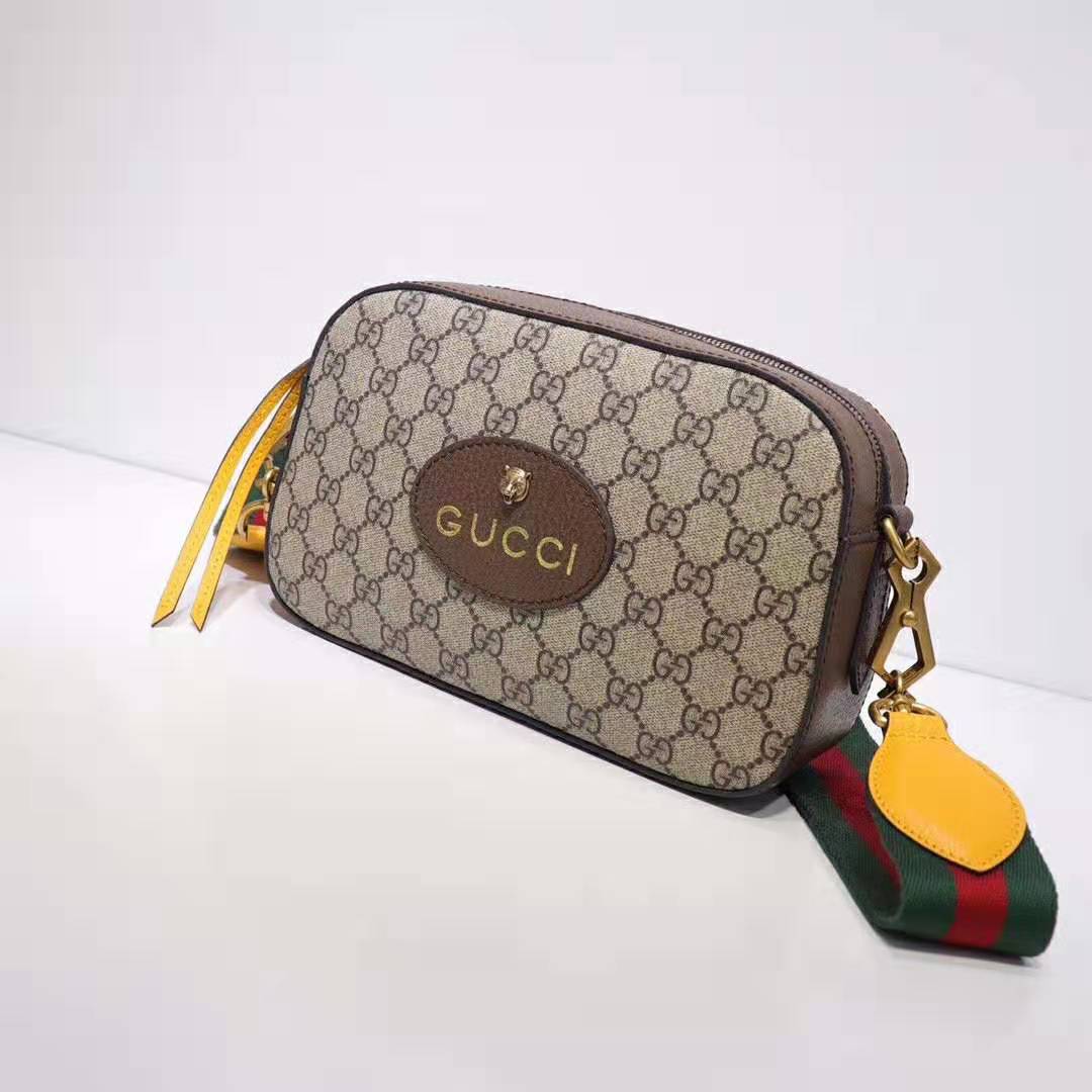 Gucci GG Women GG Supreme Messenger Bag in GG Supreme Canvas-Brown