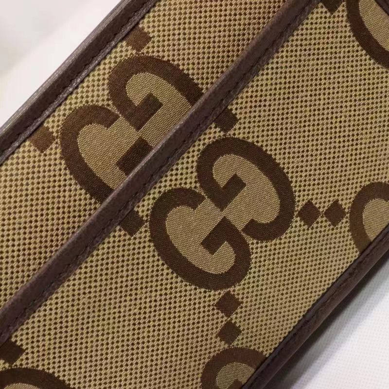 Gucci Unisex Jumbo GG Mini Bag Camel Ebony Canvas Double G