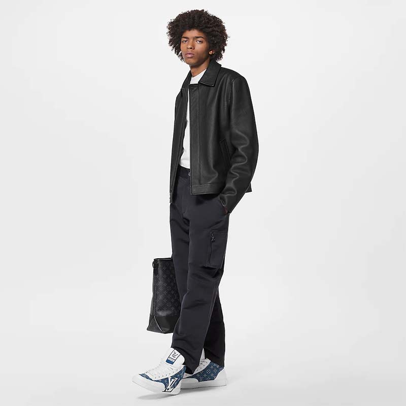 Louis Vuitton Unisex Charlie Sneaker Boot Blue Upcycled Monogram Denim Recycled Polyester