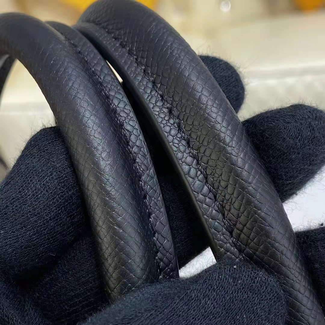 Louis Vuitton LV Unisex Slim Briefcase Black Taiga Cowhide Leather