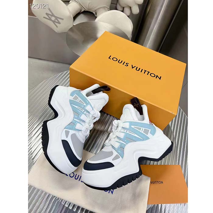 Louis Vuitton Women LV Archlight Sneaker Blue Gray Mix Materials 5 Cm Heel