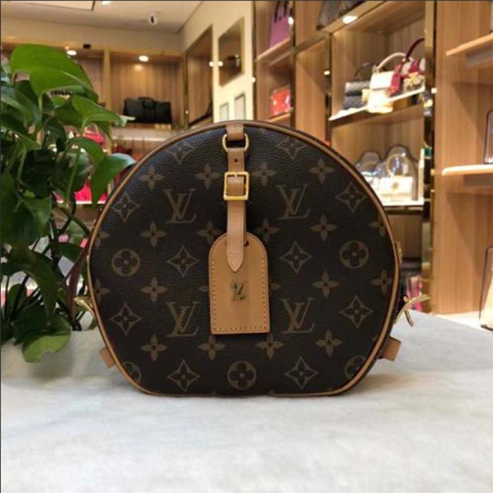 Louis Vuitton LV Women Boite Chapeau Souple MM in Monogram Coated Canvas-Brown