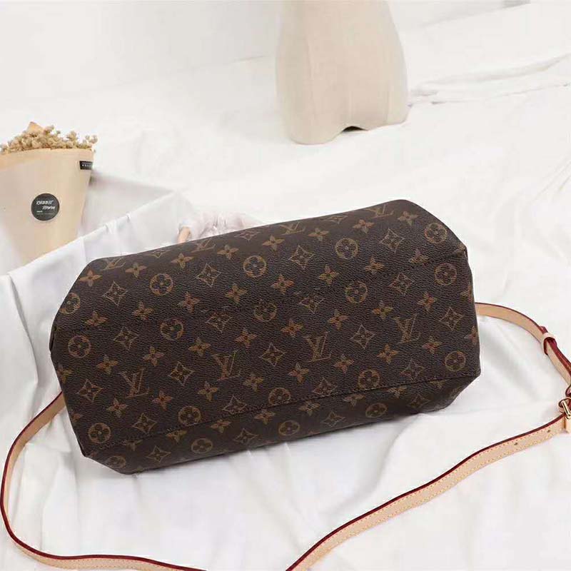 Louis Vuitton LV Women Rivoli MM Handbag in Monogram Coated Canvas-Brown