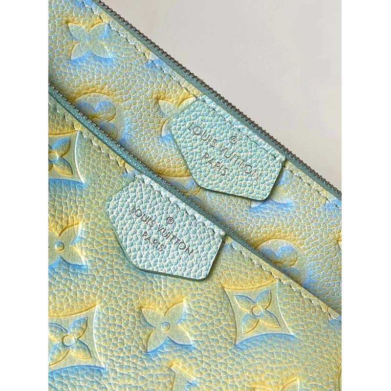 Louis Vuitton LV Women Multi Pochette Accessoires Green Sprayed Embossed Grained Cowhide