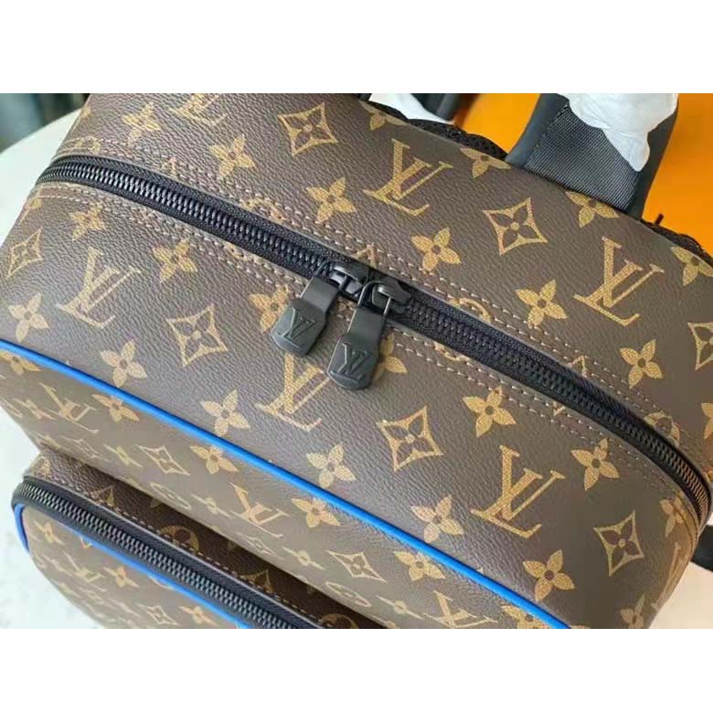Louis Vuitton LV Unisex Dean Backpack Blue Monogram Macassar Coated Canvas Cowhide Leather