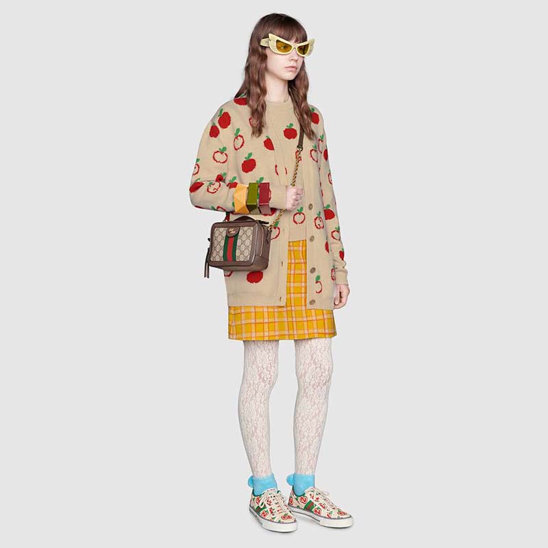 Gucci GG Women Ophidia GG Mini Shoulder Bag Beige/Ebony Supreme