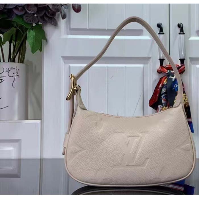 Louis Vuitton LV Women Mini Moon Cream Monogram Empreinte Embossed Supple Grained Cowhide Leather