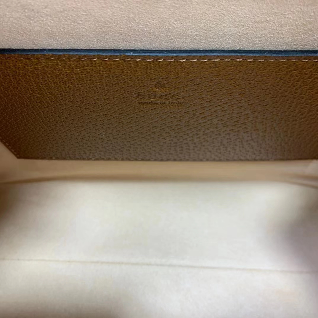 Gucci GG Women Diana Small Tote Bag Double G Brown Cuir Leather