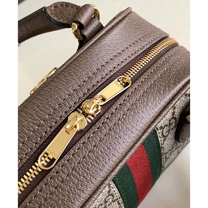 Gucci GG Women Ophidia Mini GG Top Handle Bag Beige Ebony Supreme