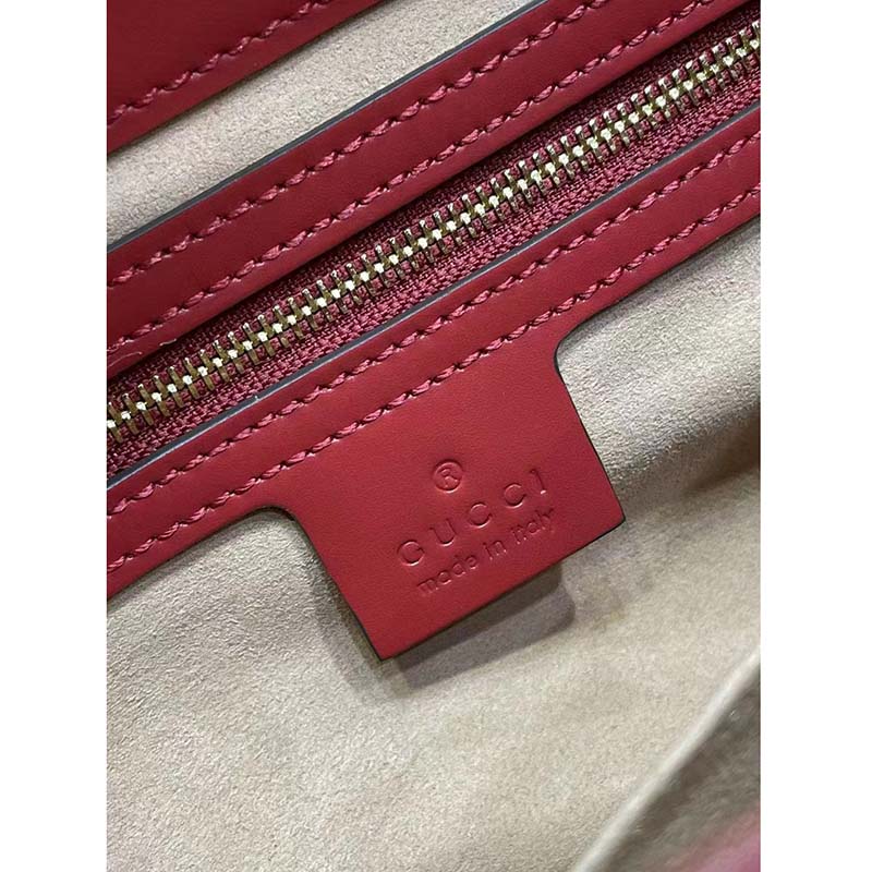 Gucci Women Jackie 1961 Small Shoulder Bag Red Leather