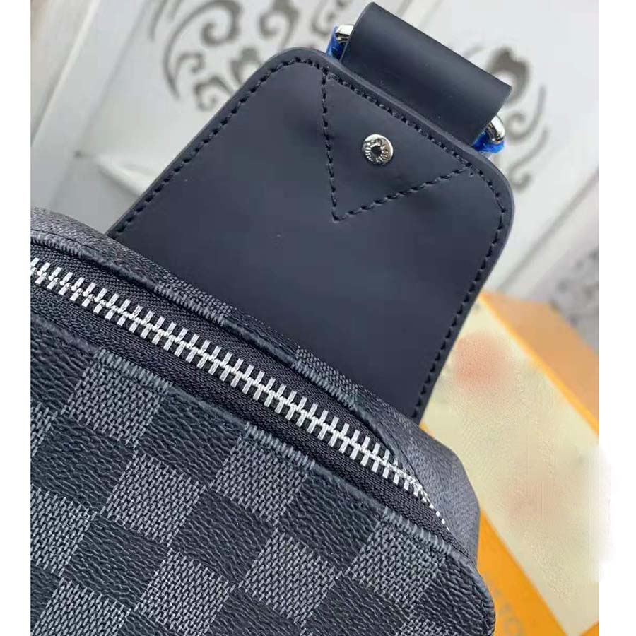 Louis Vuitton LV Men Avenue Sling Bag in Damier Graphite Canvas-Grey