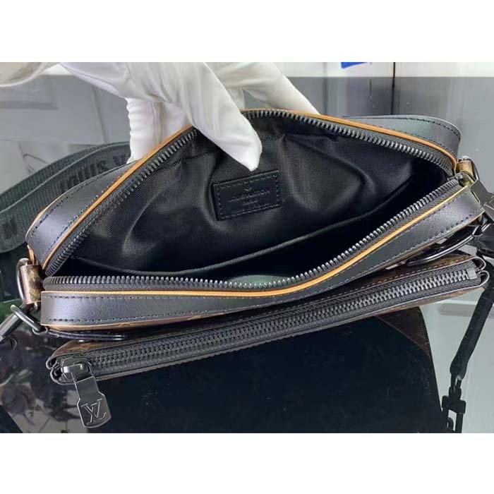 Louis Vuitton LV Unisex Trio Messenger Radiant Sun Monogram Macassar Coated Canvas