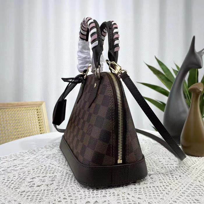 Louis Vuitton LV Women Braided Alma BB Brown Damier Ebene Coated Canvas