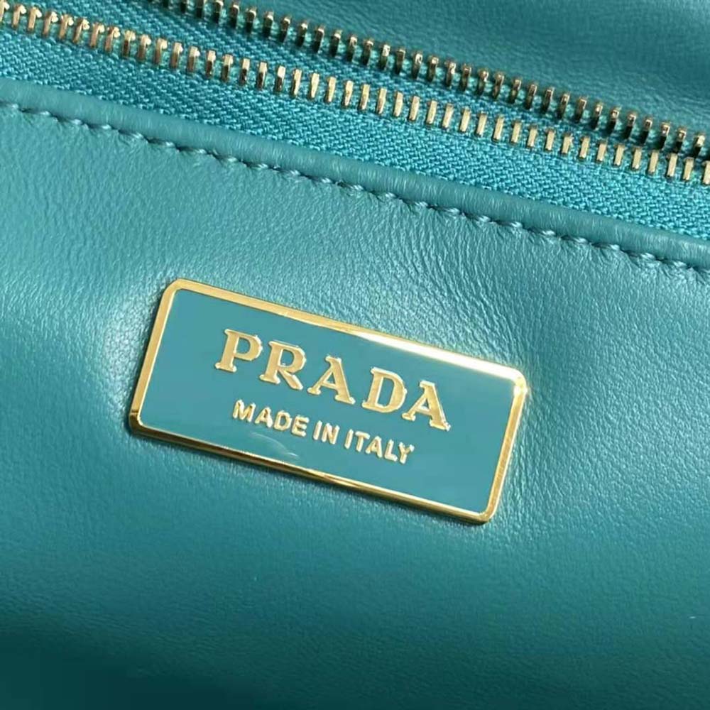 Prada Women Padded Nappa Leather Shoulder Bag-Lime