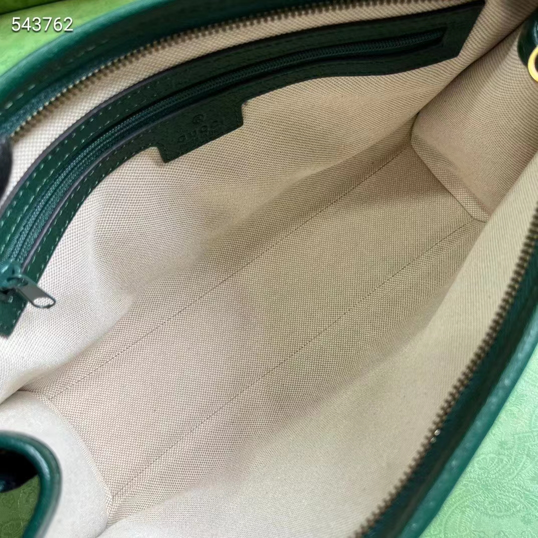 Gucci Unisex Mini GG Canvas Pouch Green Quilted Beige Ebony Supreme