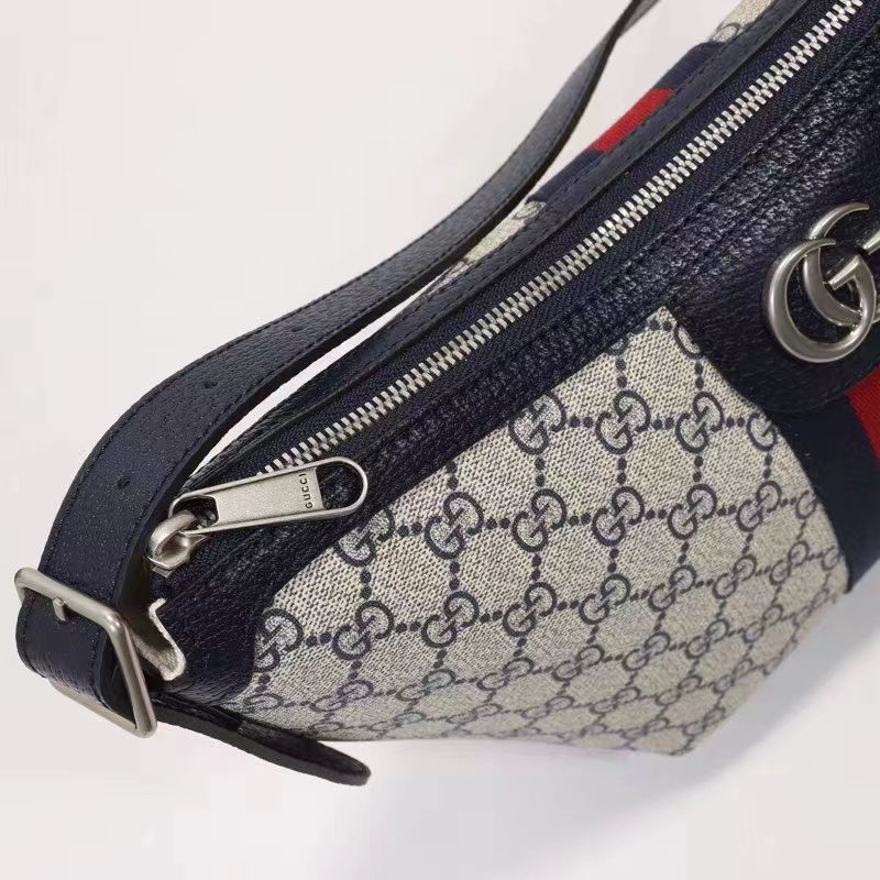 Gucci Unisex Ophidia GG Small Shoulder Bag Beige Blue GG Supreme Canvas