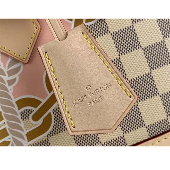 Louis Vuitton LV Women Alma BB Handbag Damier Azur Coated Canvas Cowhide Leather