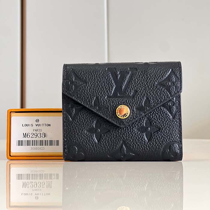 Louis Vuitton LV Unisex Zoe Wallet Monogram Empreinte Embossed Supple Grained Cowhide Leather Black Noir