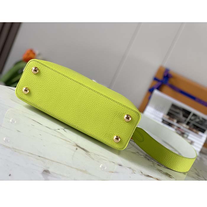 Louis Vuitton LV Women Capucines BB Handbag Cedrat Yellow Crème Nacré Taurillon Leather