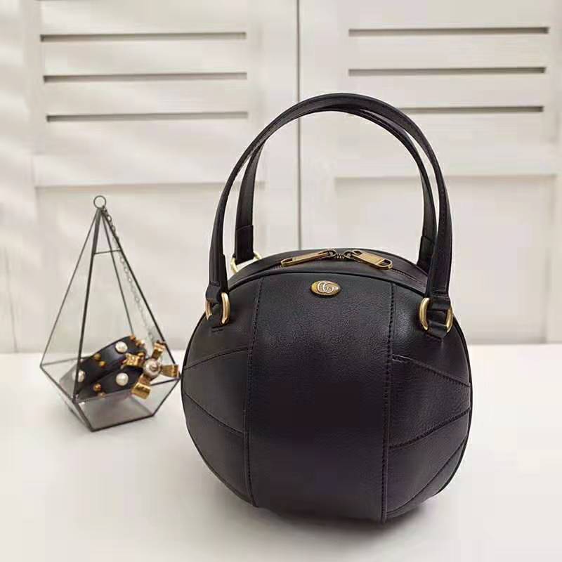 Gucci GG Unisex Basketball Shaped Tote Bag-Black