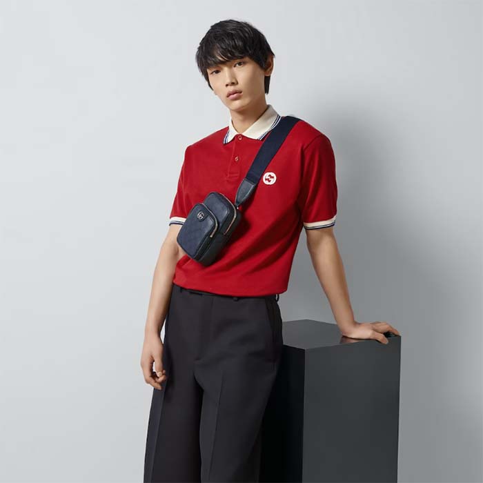 Gucci Unisex Ophidia GG Mini Bag Blue Dark Blue GG Supreme Canvas Double G