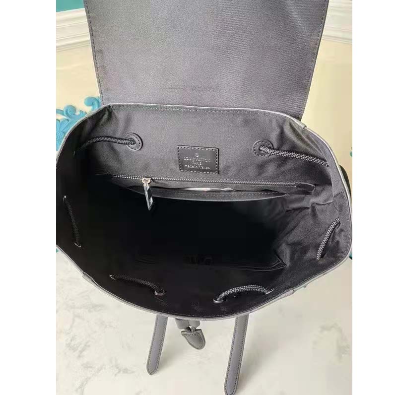 Louis Vuitton LV Unisex Christopher PM Backpack Grey Monogram Eclipse Coated Canvas