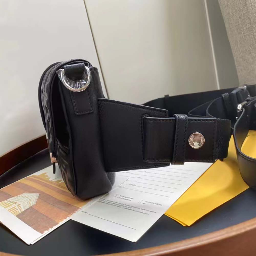 Fendi Men Baguette Black Calf Leather Bag